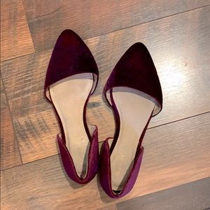 Wine colored Velvet flats